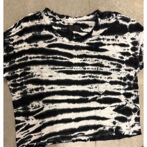 RTA Women's Tie Dye‎ Distressed Cropped T-Shirt Top